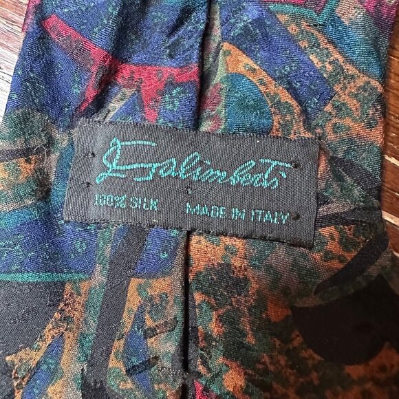 Galimberti 100% Silk Tie Abstract Multicolor Design Made In Italy - Picture 2 of 9